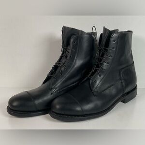 Dehner Laced Jodhpur Riding Shoe 10 E Black Calfskin Cap Toe